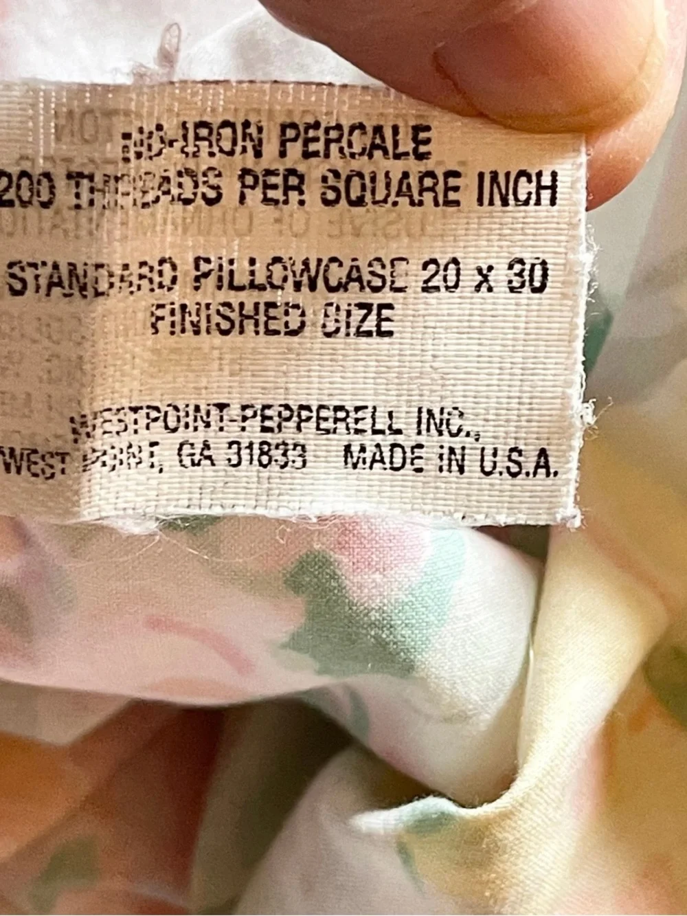2 VTG Pillowcases - Pastel Floral Design - Lace Trim -  Westpoint Pepperell